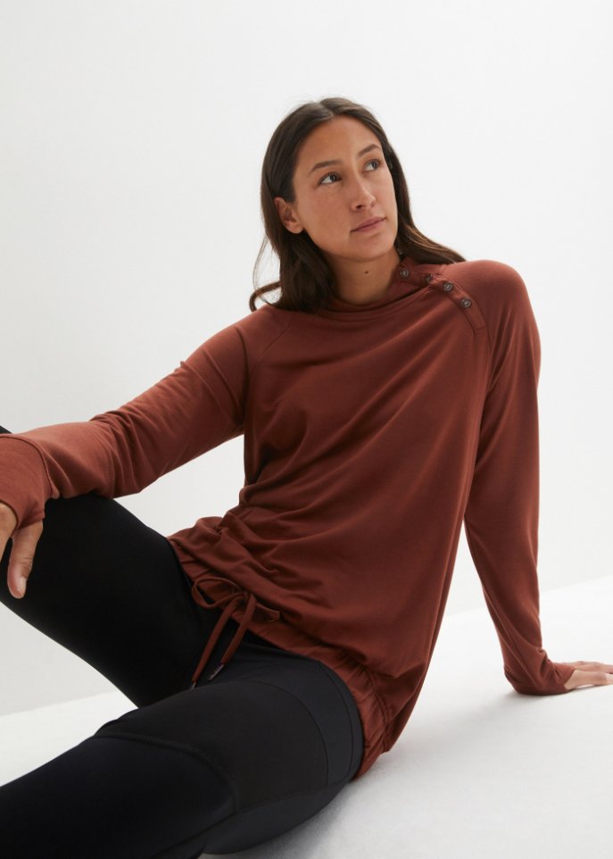 Sweatshirt mit geknöpftem Kragen
