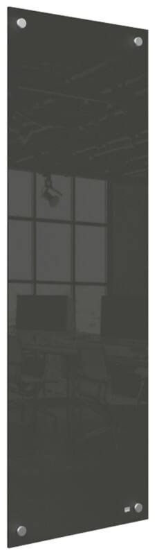 Nobo Kleine Wandmontierbare Whiteboard-Tafel 1915610 Trocken Abwischbar Glasoberfläche Rahmenlos 300 x 900 mm Schwarz
