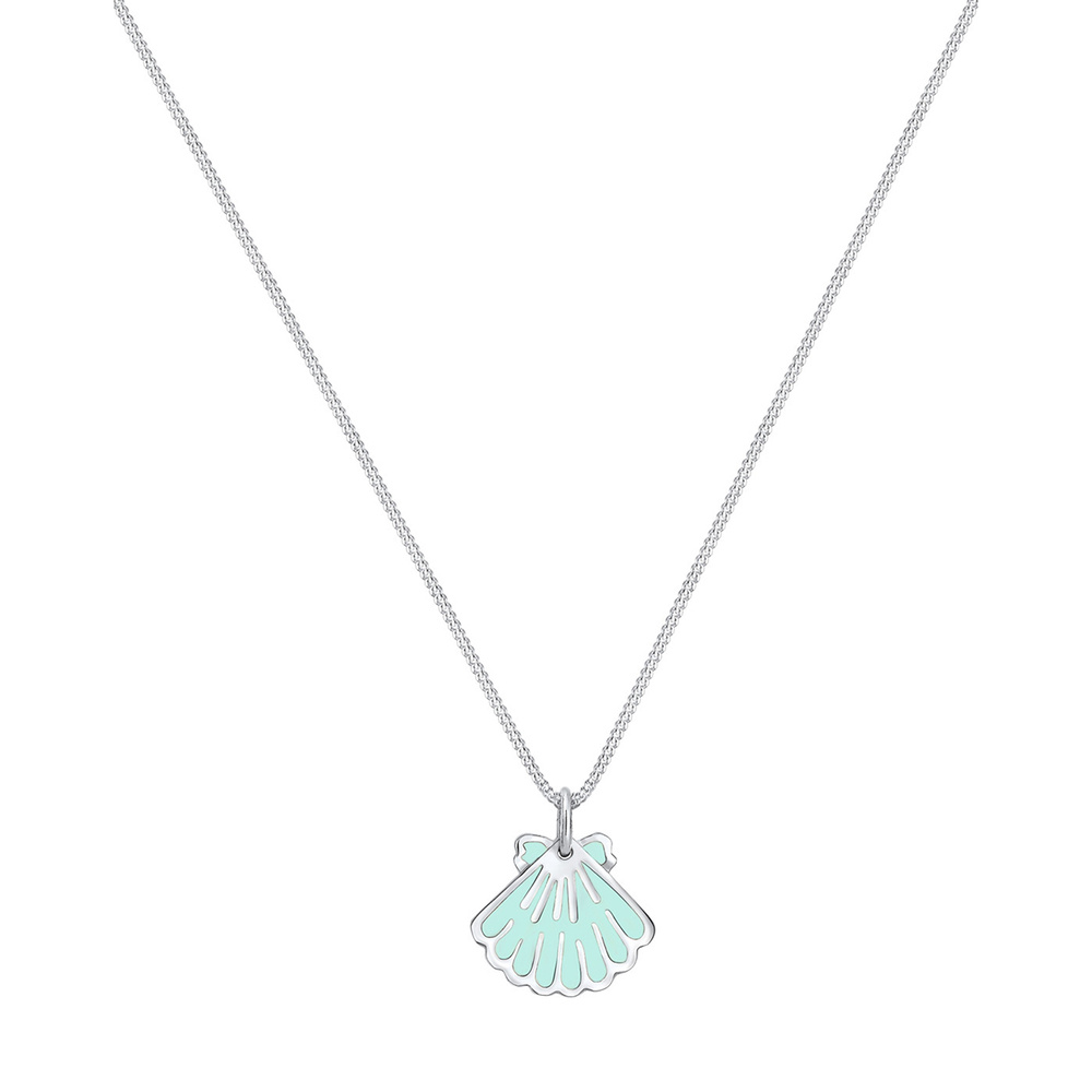 Elli Elli Collier Femme Pendentif Coquillage Maritime Mer Émail - (925/1000) Argent collier