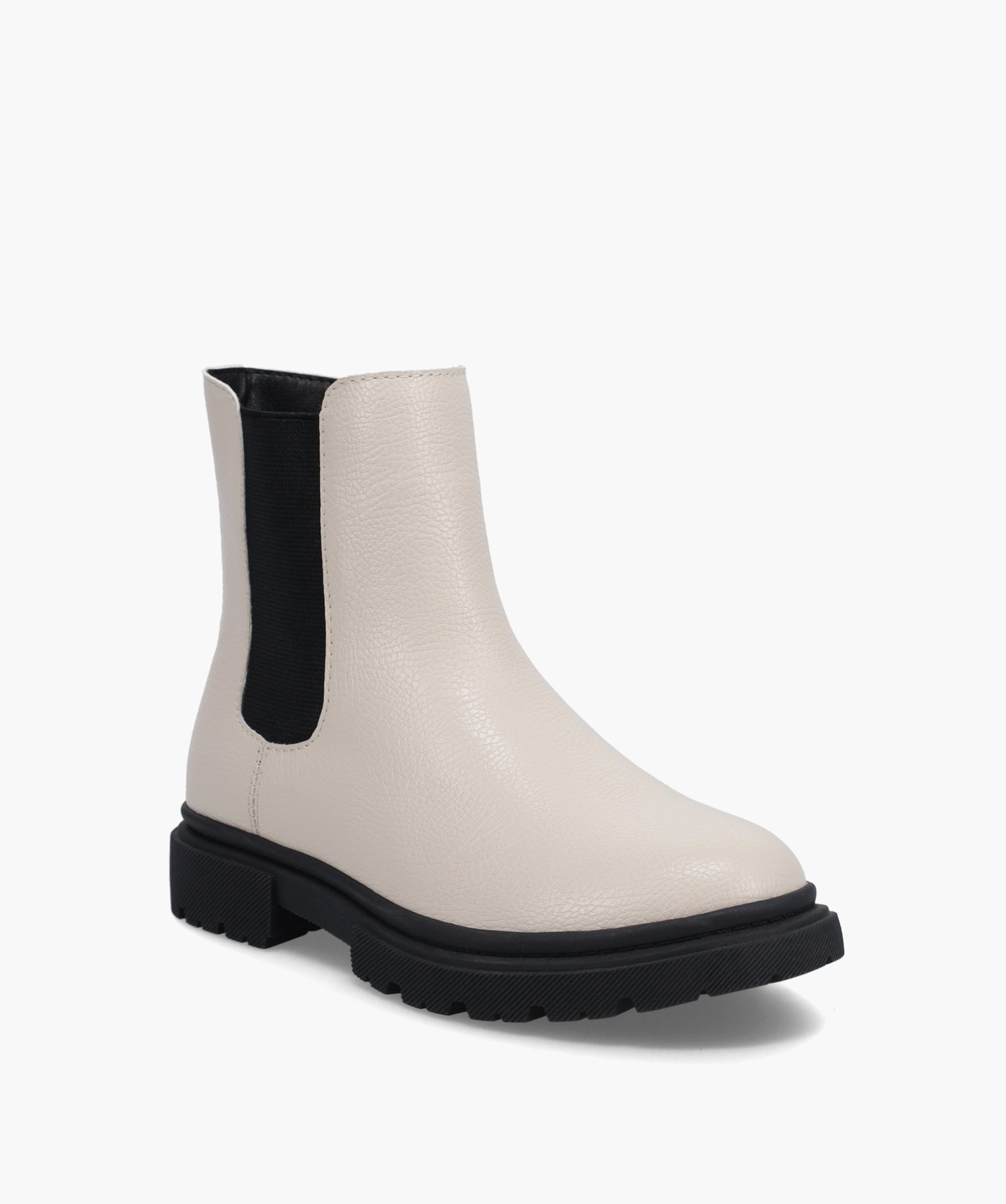 Chelsea boots fille sur semelle crantée beige | GEMO