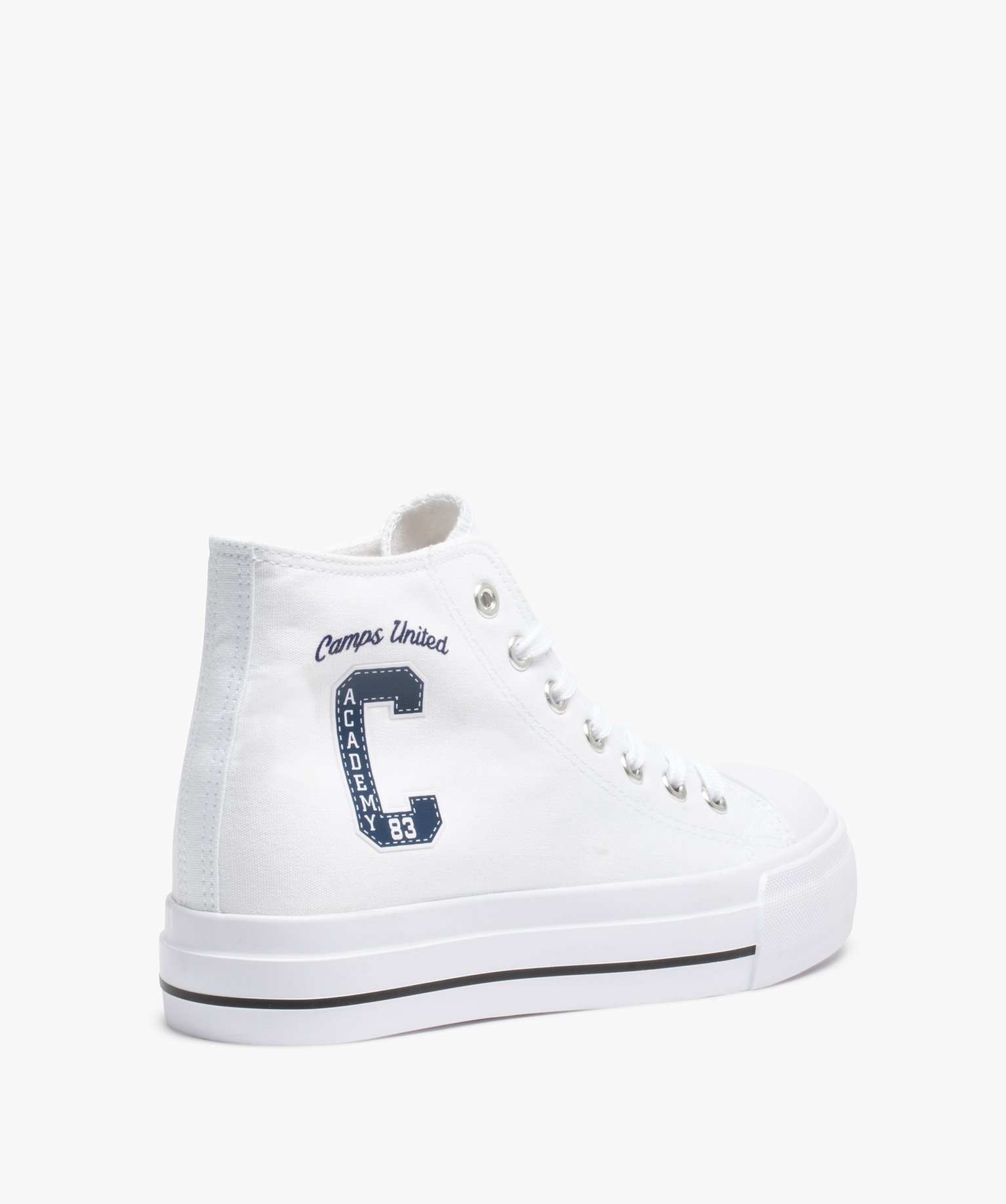 Baskets femme montantes en toile unie – Camps United blanc | GEMO
