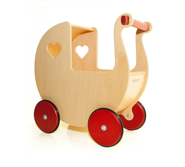 MOOVER Toys Dänischer Designer Holz-Puppenwagen (natur) / dolls pram natural