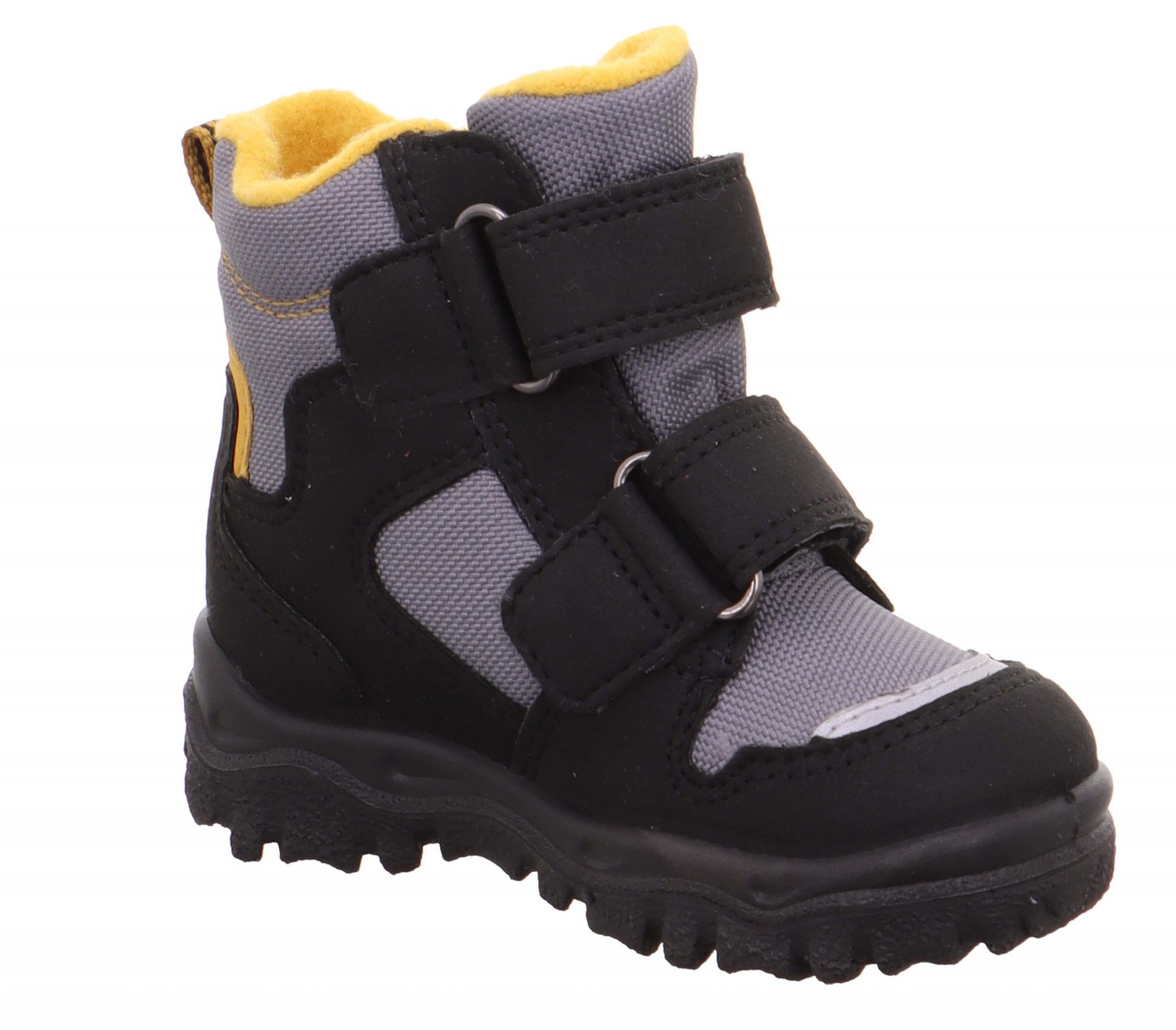 HUSKY1 - Schwarz/Gelb Boots mit Klettverschluss