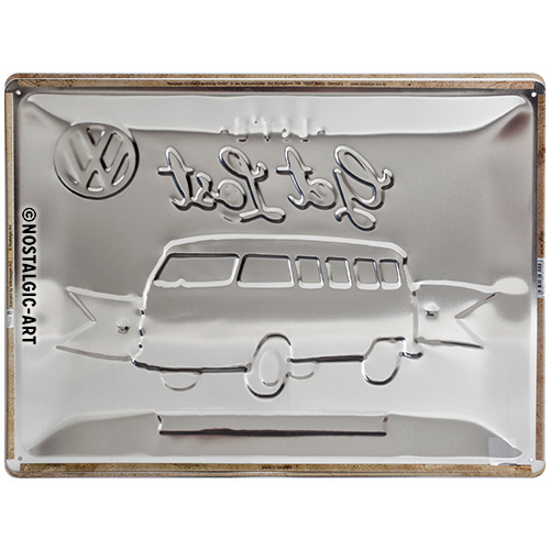 Nostalgic Art Retro Blechschild 30x40cm, Motiv "VW Bulli - Let´s get lost", 1 Stück - ATU