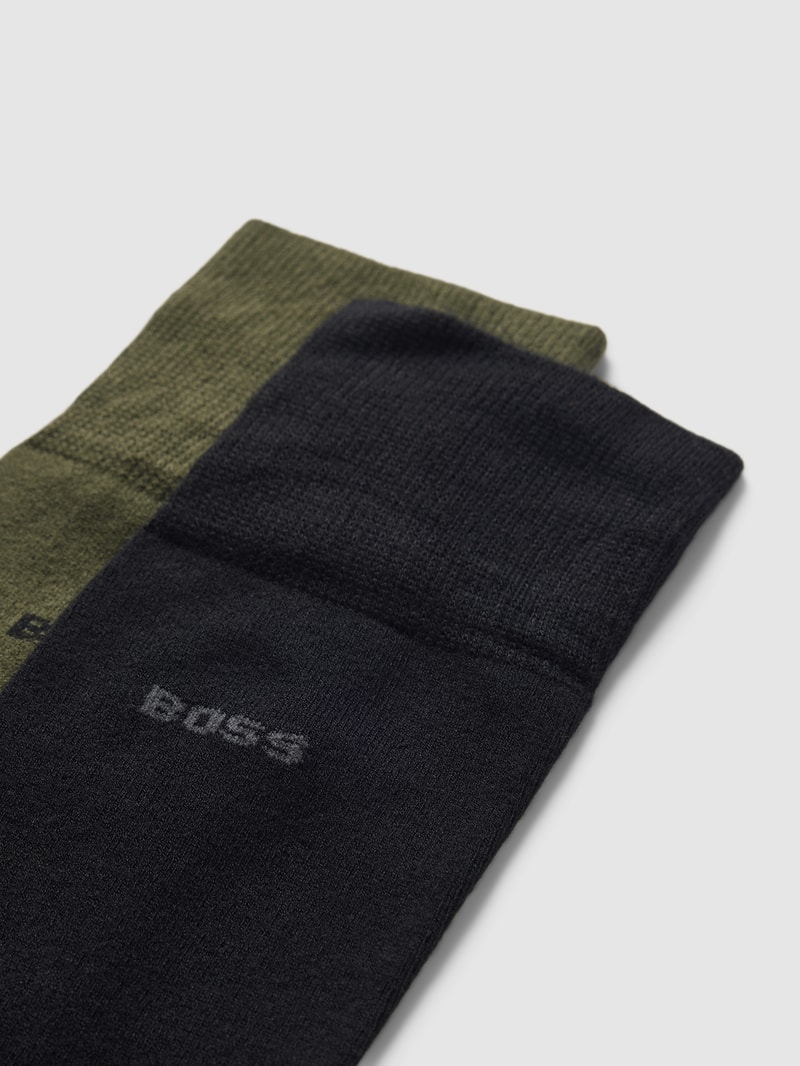 Socken mit Label-Detail im 2er-Pack in olivgrün