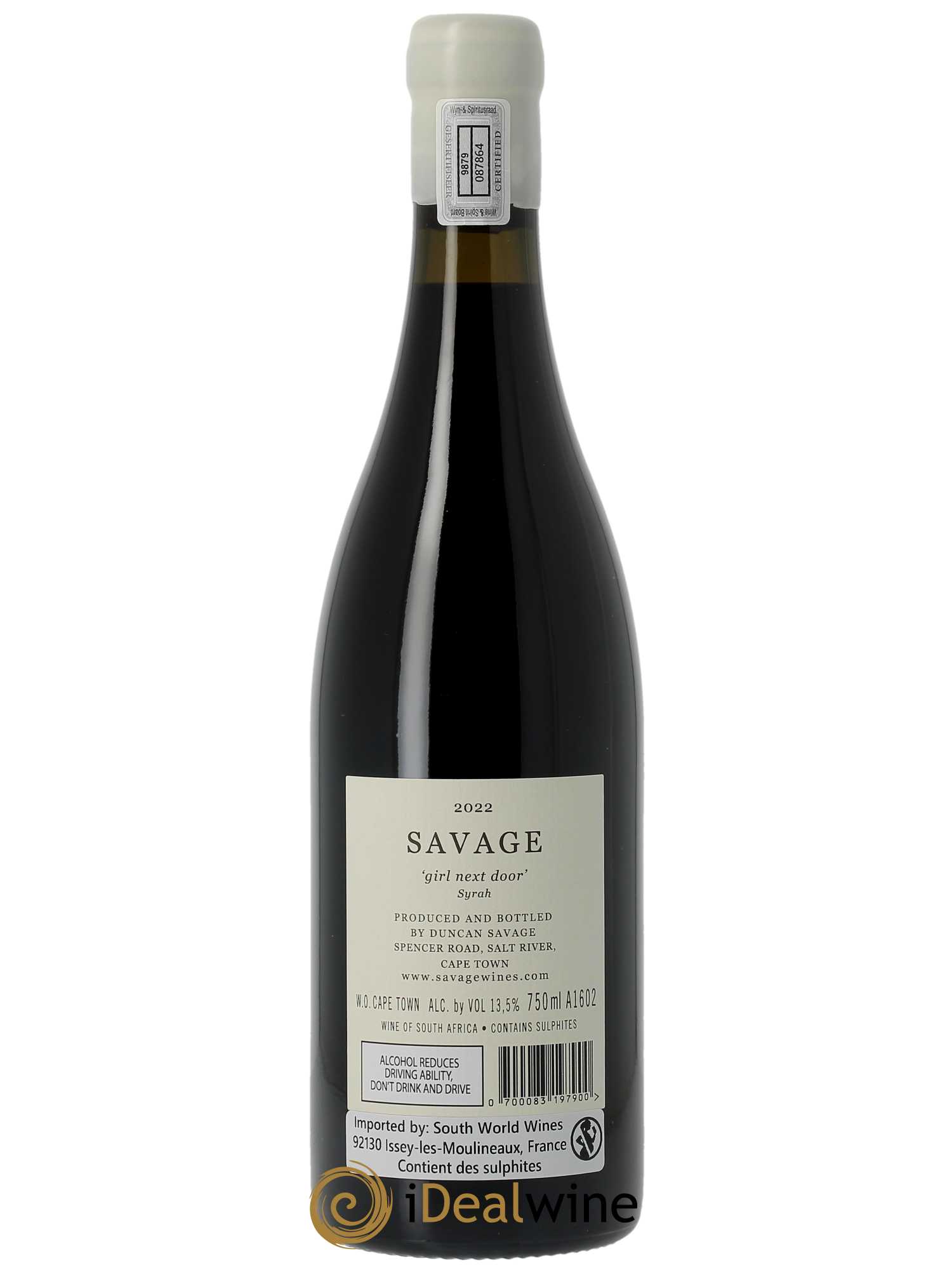 Western Cape Savage Girl Next Door Syrah  2022 - Lot de 1 Bouteille