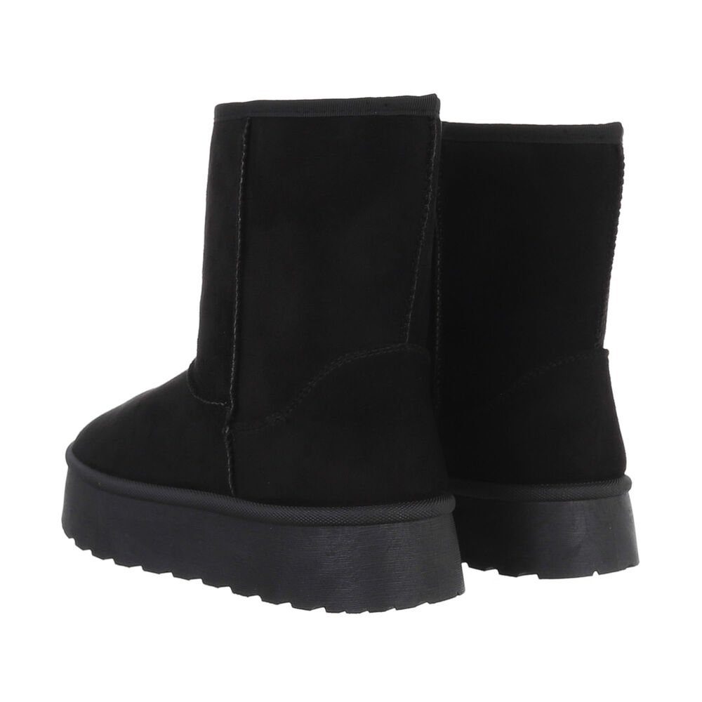 Ital-Design Damen Snowboots Freizeit Snowboots Flach Plateaustiefeletten in Schwarz