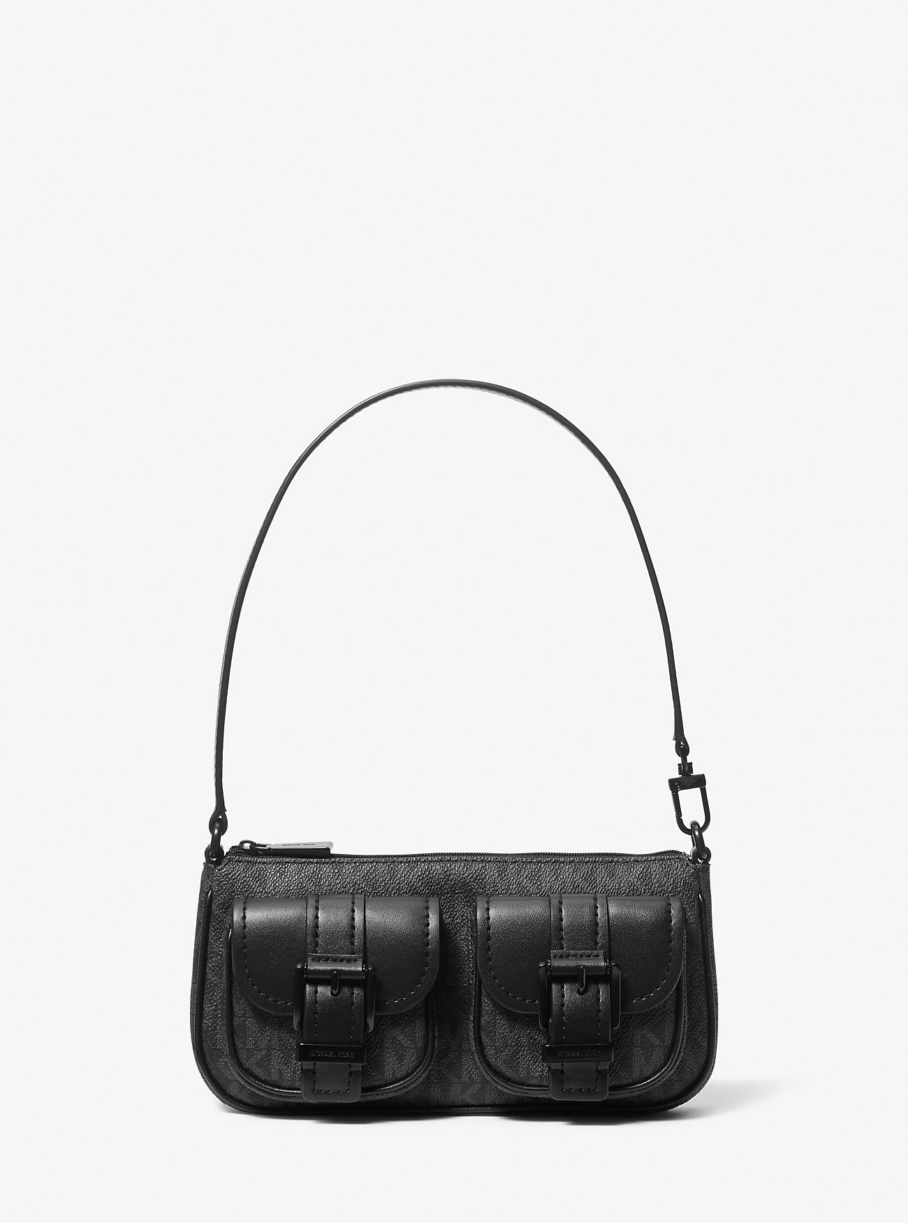 Zoe liten signaturlogo konvertibel veske – SVART