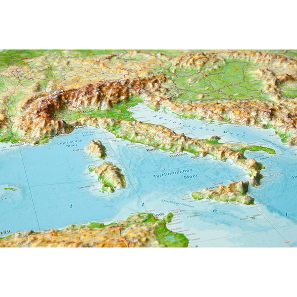 RELIEF EUROPA 1:8.000.000 MIT NATURHOLZRAHMEN - Karte