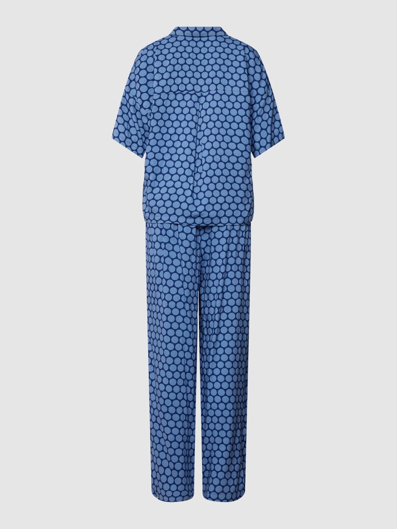Pyjama aus reiner Viskose mit Allover-Muster in marineblau