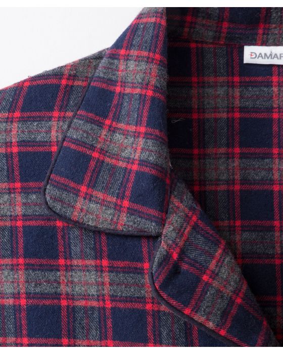 Pyjaveste en flanelle pur coton, manches longues