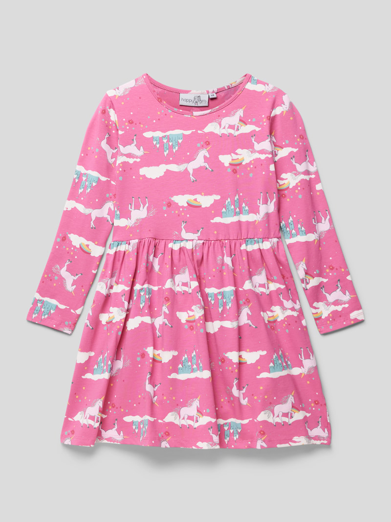 Minikleid mit Allover-Print in pink