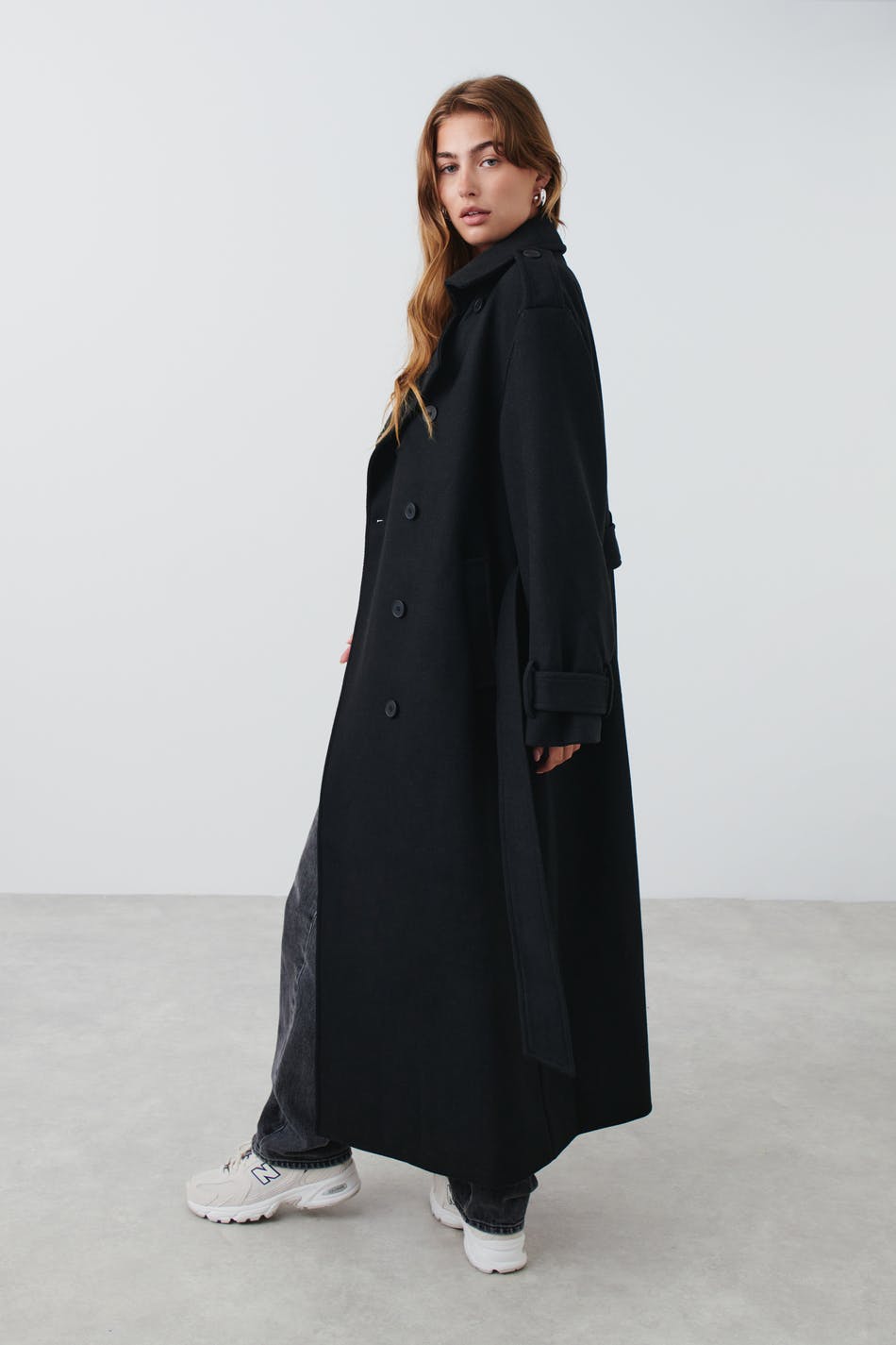 Wool blend trench coat