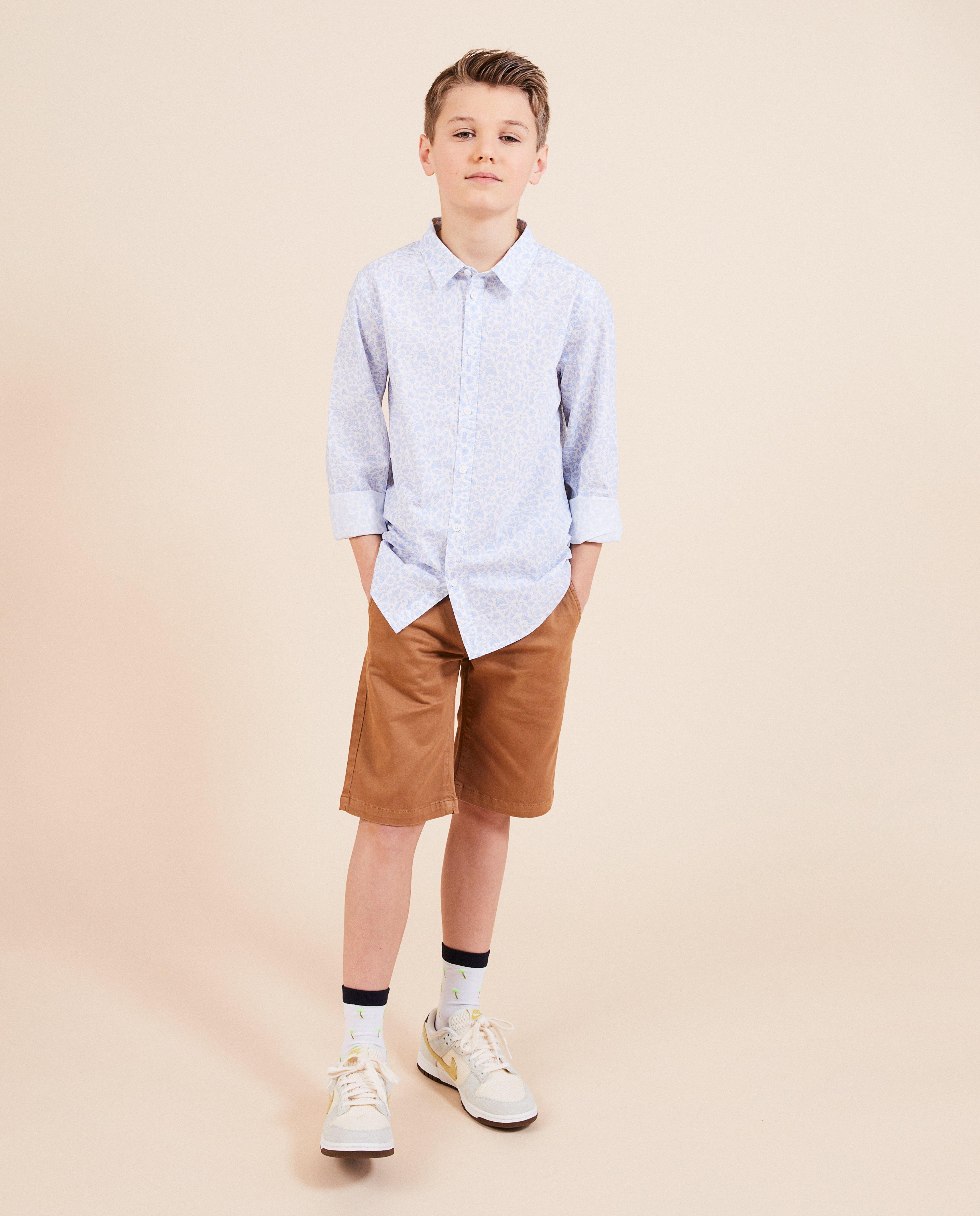 Tricou cu imprimeu Kidz Nation, albastru deschis pentru petrecere