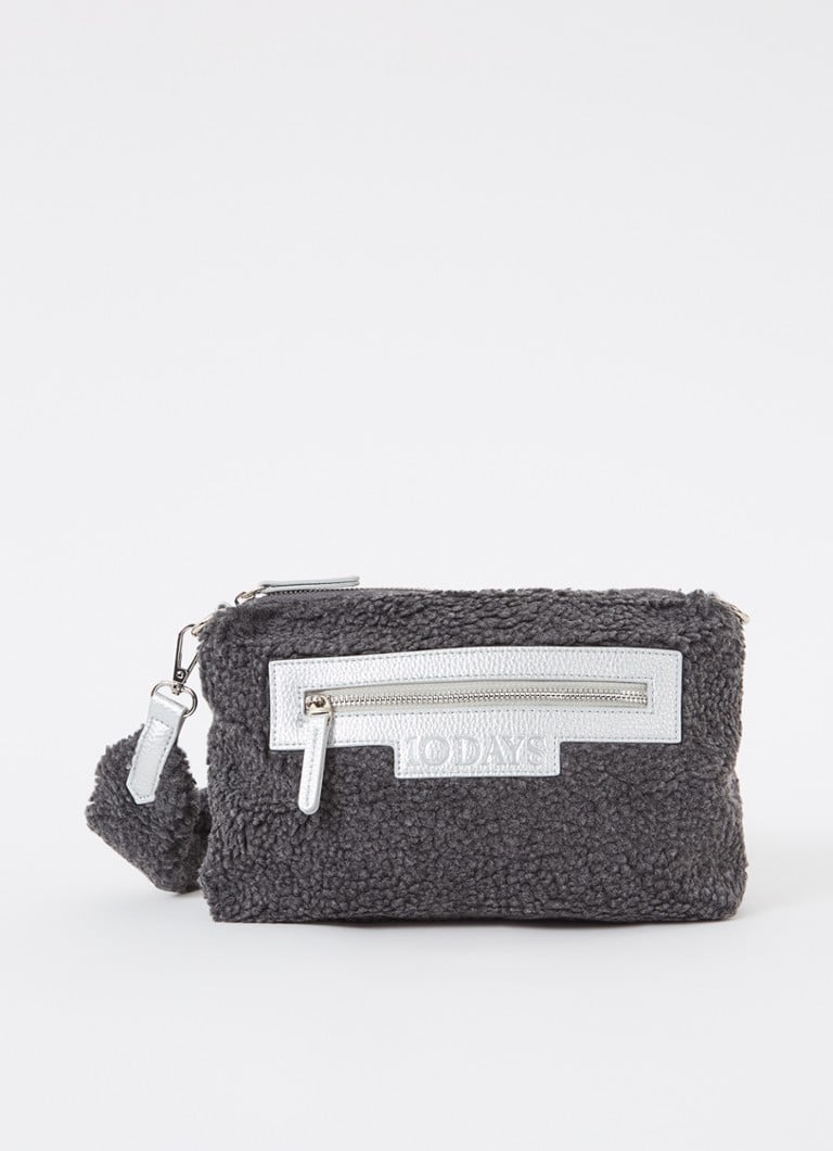 10DAYS  Mini crossbodytas van teddy met afneembare schouderriem