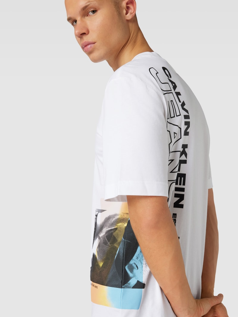 T-Shirt mit Motiv-Print in weiss
