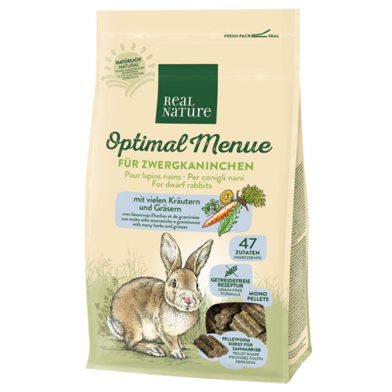 REAL NATURE Hauptfutter REAL NATURE „Optimal Menue“ für Zwergkaninchen 500 g