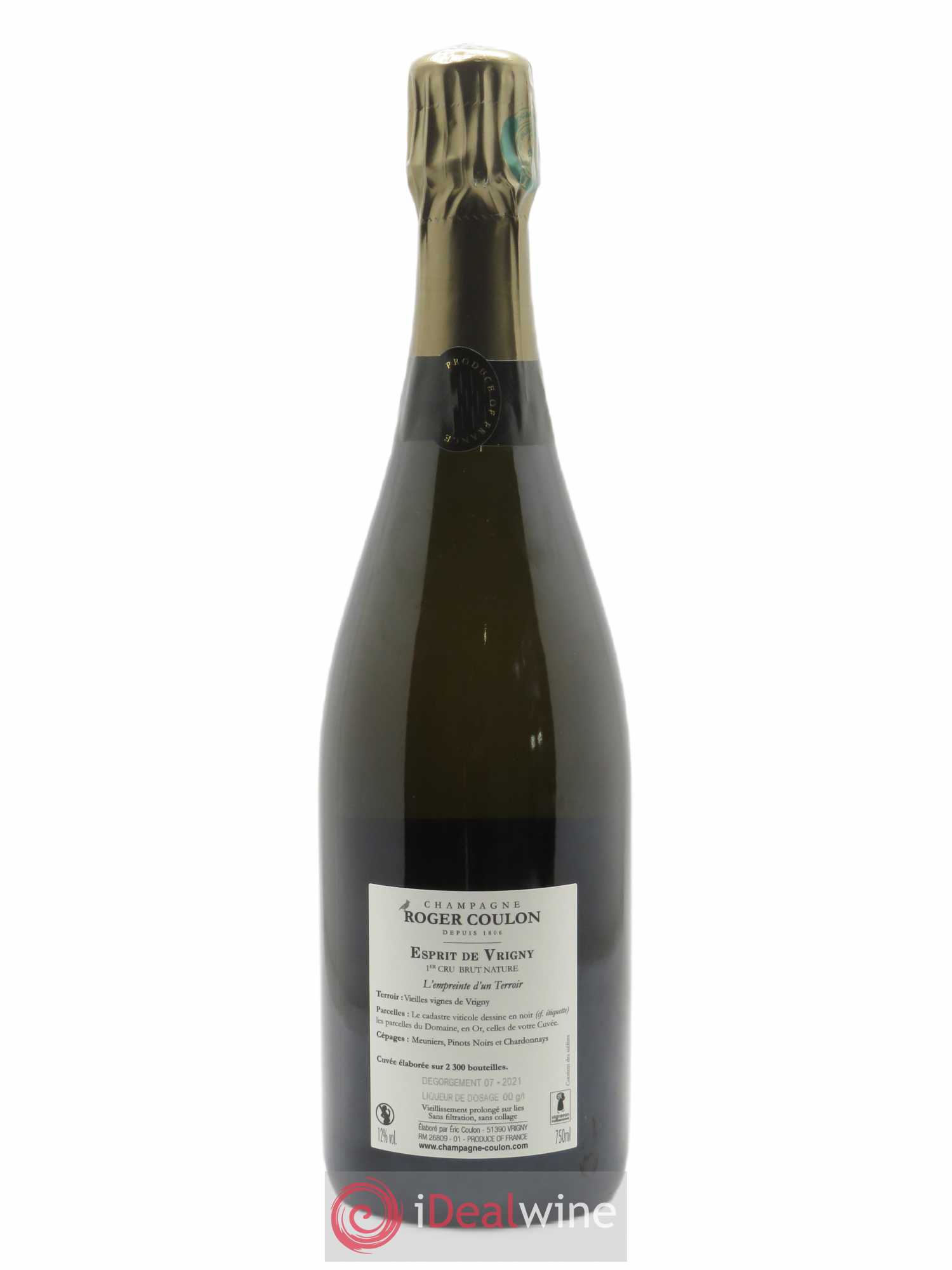 Esprit de Vrigny Vieilles Vignes Brut Nature Roger Coulon   - Lot de 1 Bouteille