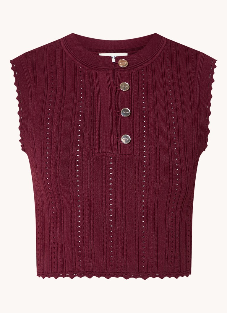 Sandro Chunky knit crop top with openwork design