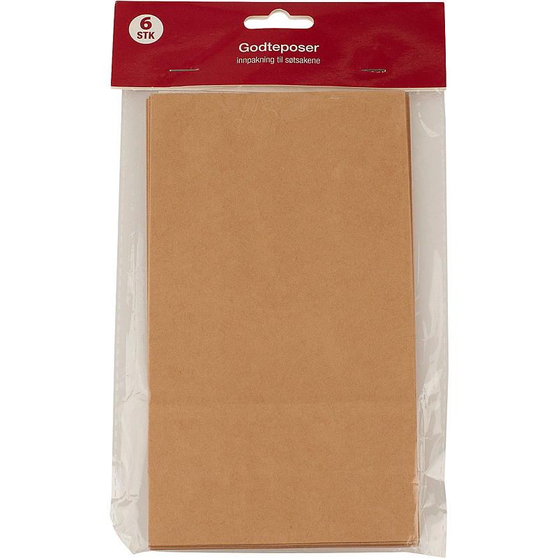 Home Papirpose 6 stk 20x11 cm Kraft
