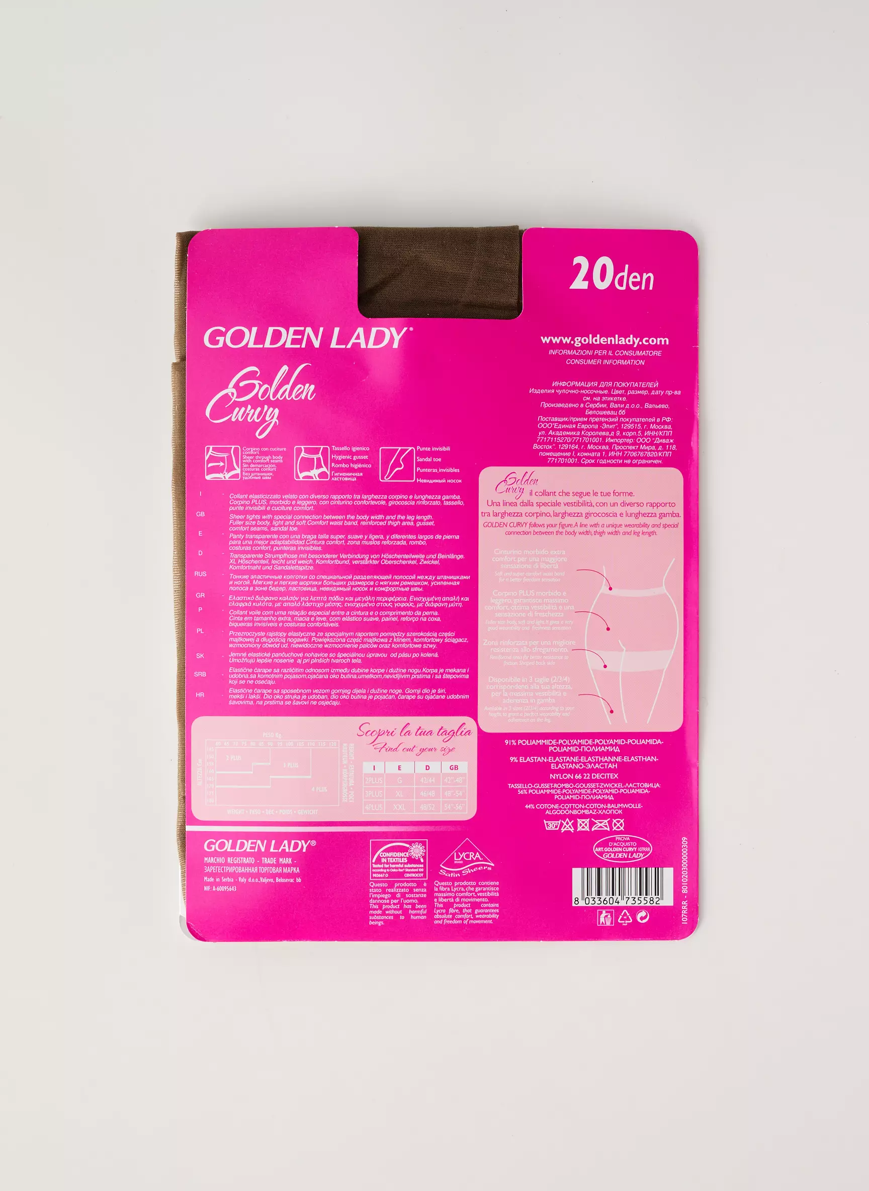 Golden Lady Collant Femme couleur marron