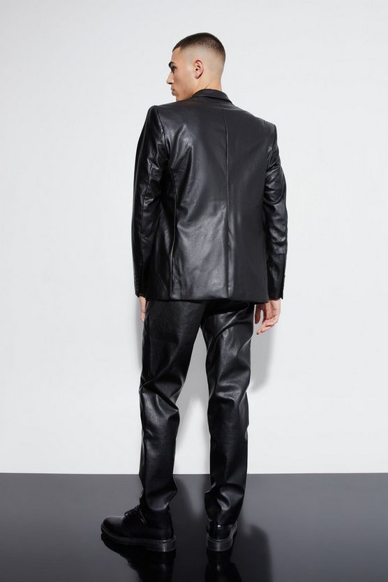 Lockere PU-Anzugjacke