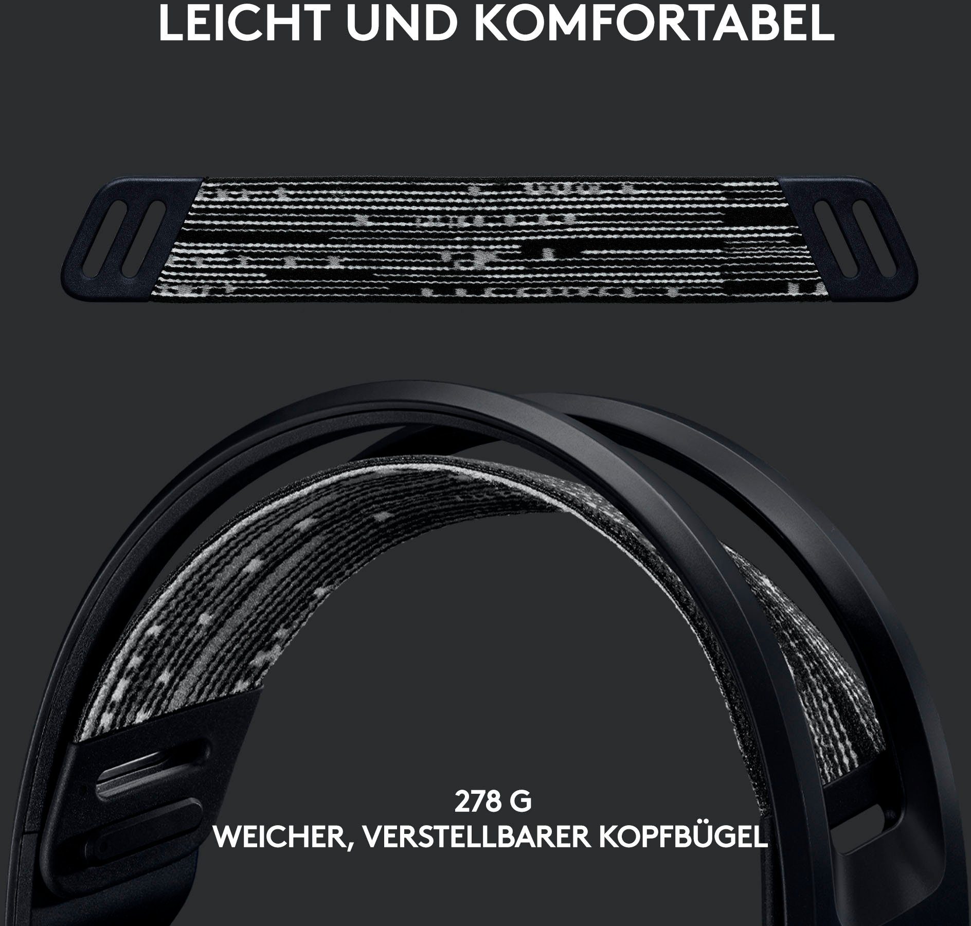 Logitech G G733 LIGHTSPEED Wireless RGB Gaming-Headset (Mikrofon abnehmbar, WLAN (WiFi)