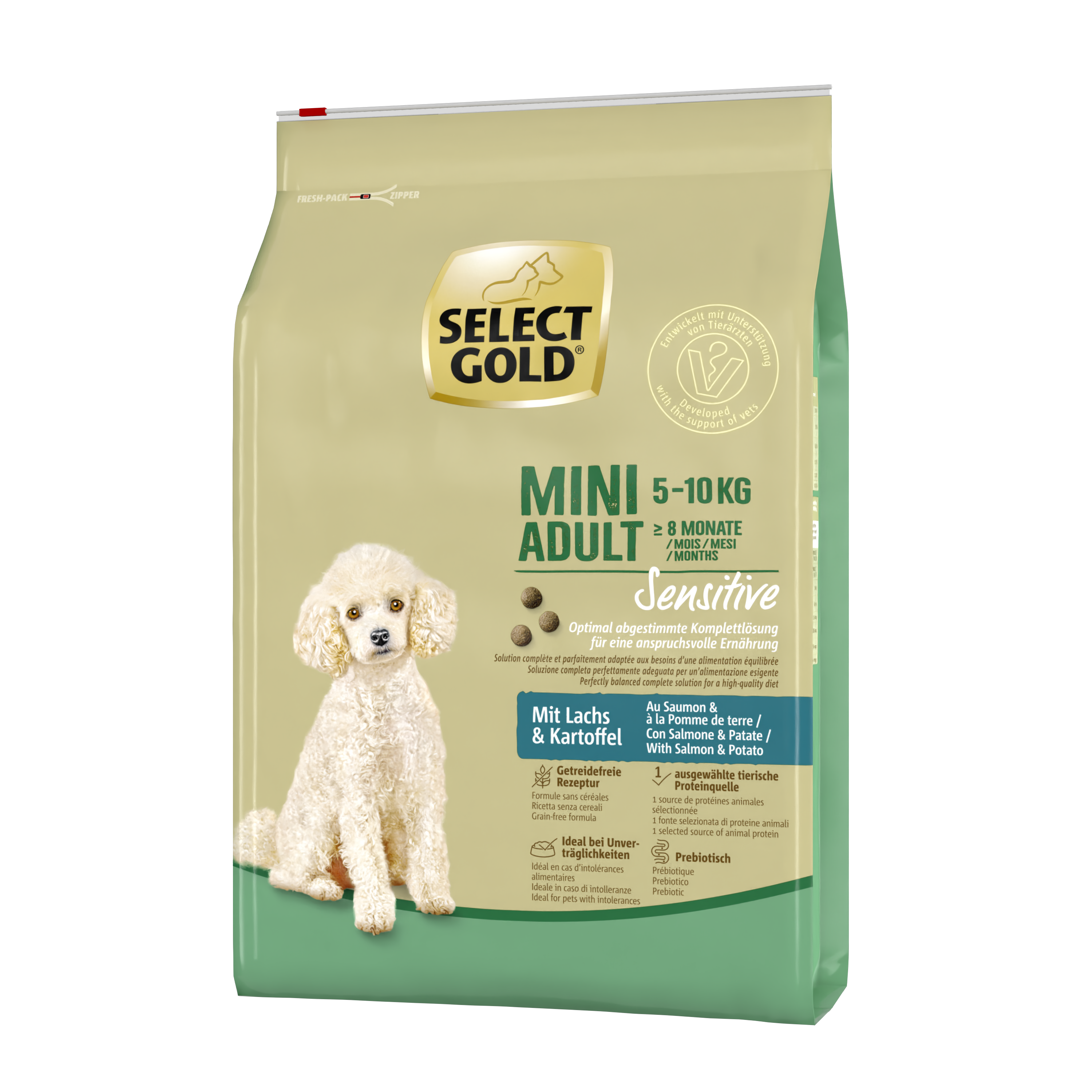 SELECT GOLD Hundetrockenfutter SELECT GOLD Sensitive Mini Adult Lachs & Kartoffel 4 kg