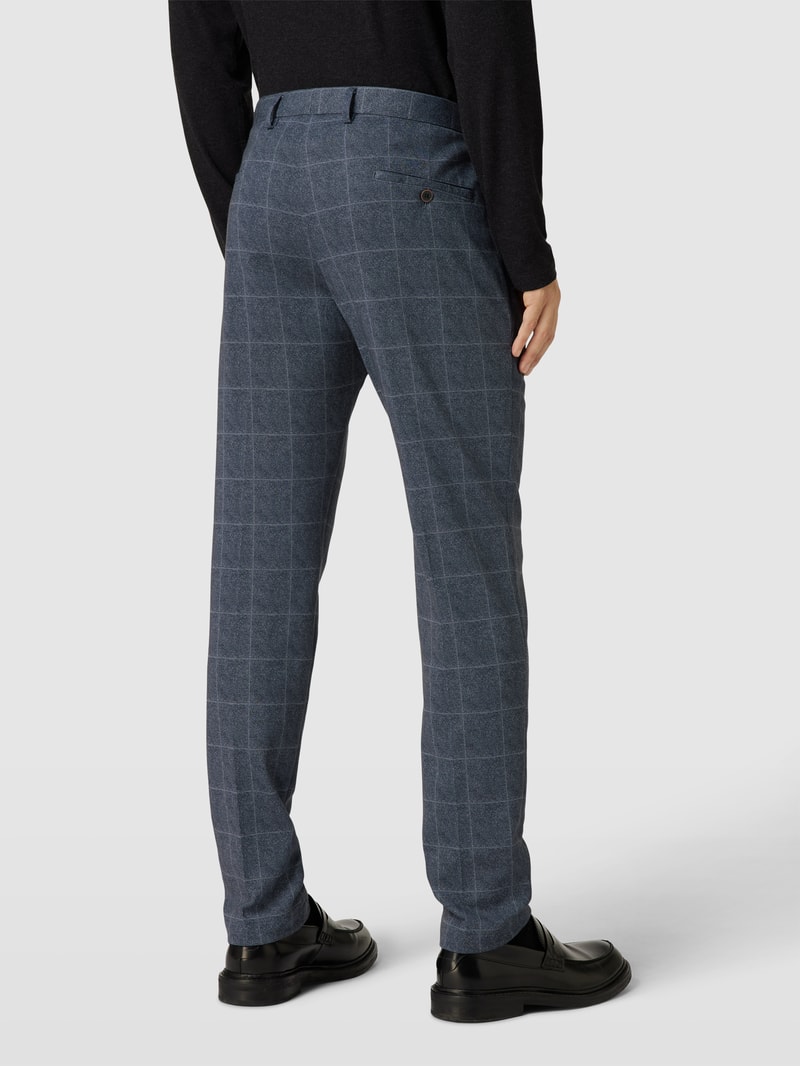Stoffhose mit Gitterkaro Modell 'Ray' in blau