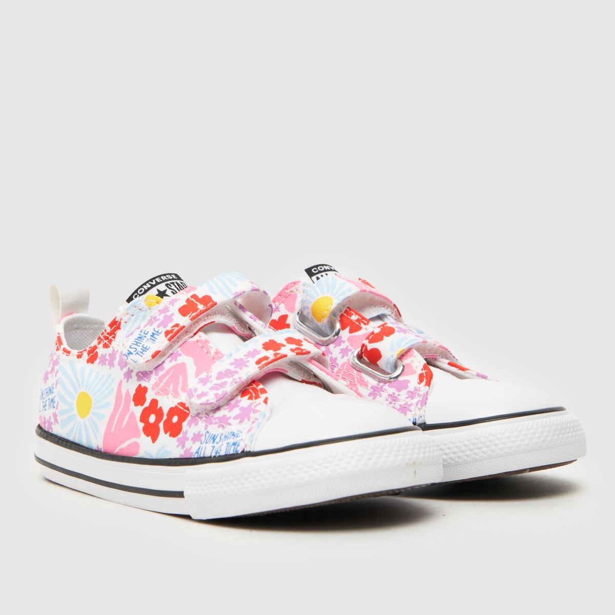 Converse vita multifärgade all star lo 2v flickor småbarnsskor