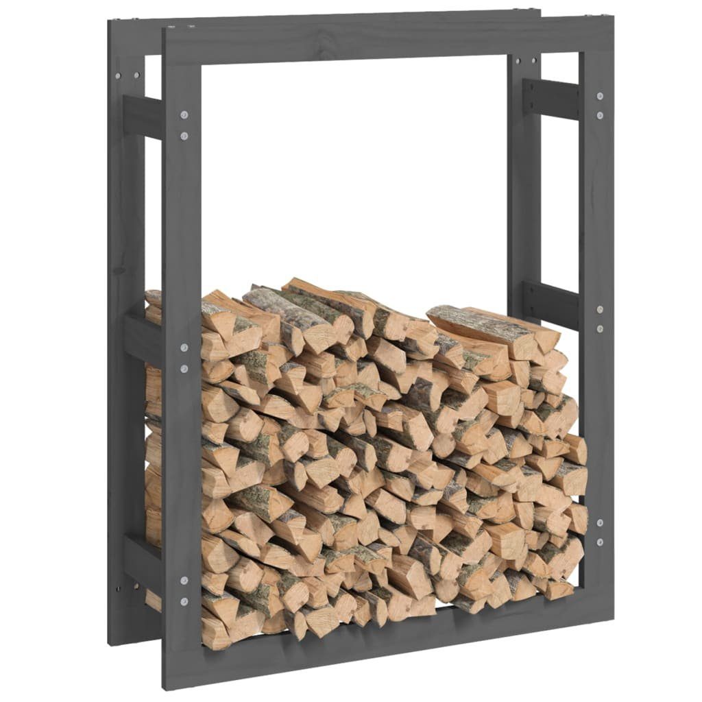 Tapferer Ping Kaminholzregal Kaminholzregal Grau 80x25x100 cm Massivholz Kiefer, (1-St)