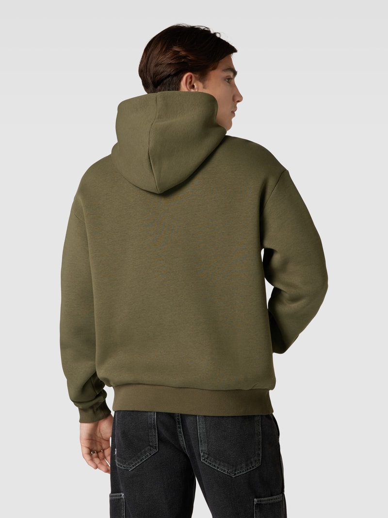 Hoodie mit Label-Print in khaki