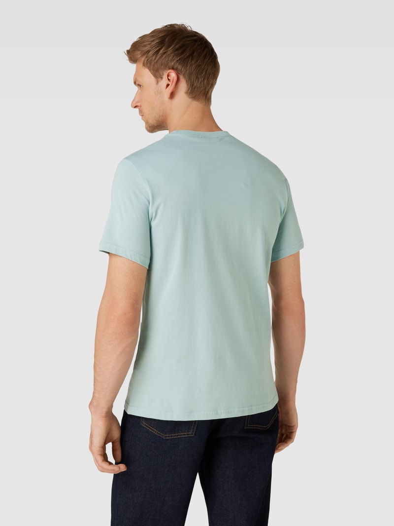 T-Shirt mit Label-Print Modell 'BRAIRTON' in helltürkis meliert