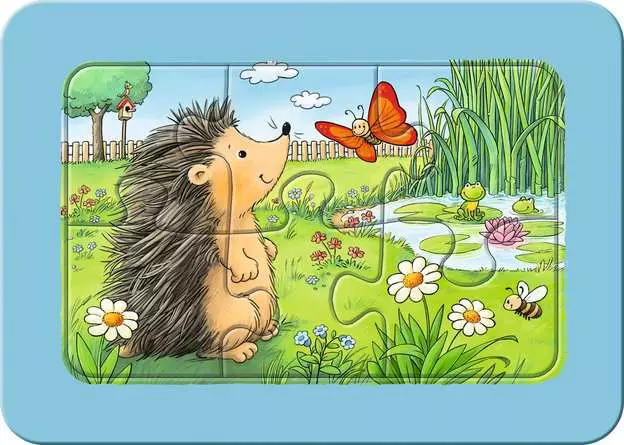 Kinderpuzzle ab 2 Jahren - Kleine Gartentiere - 6 Teile