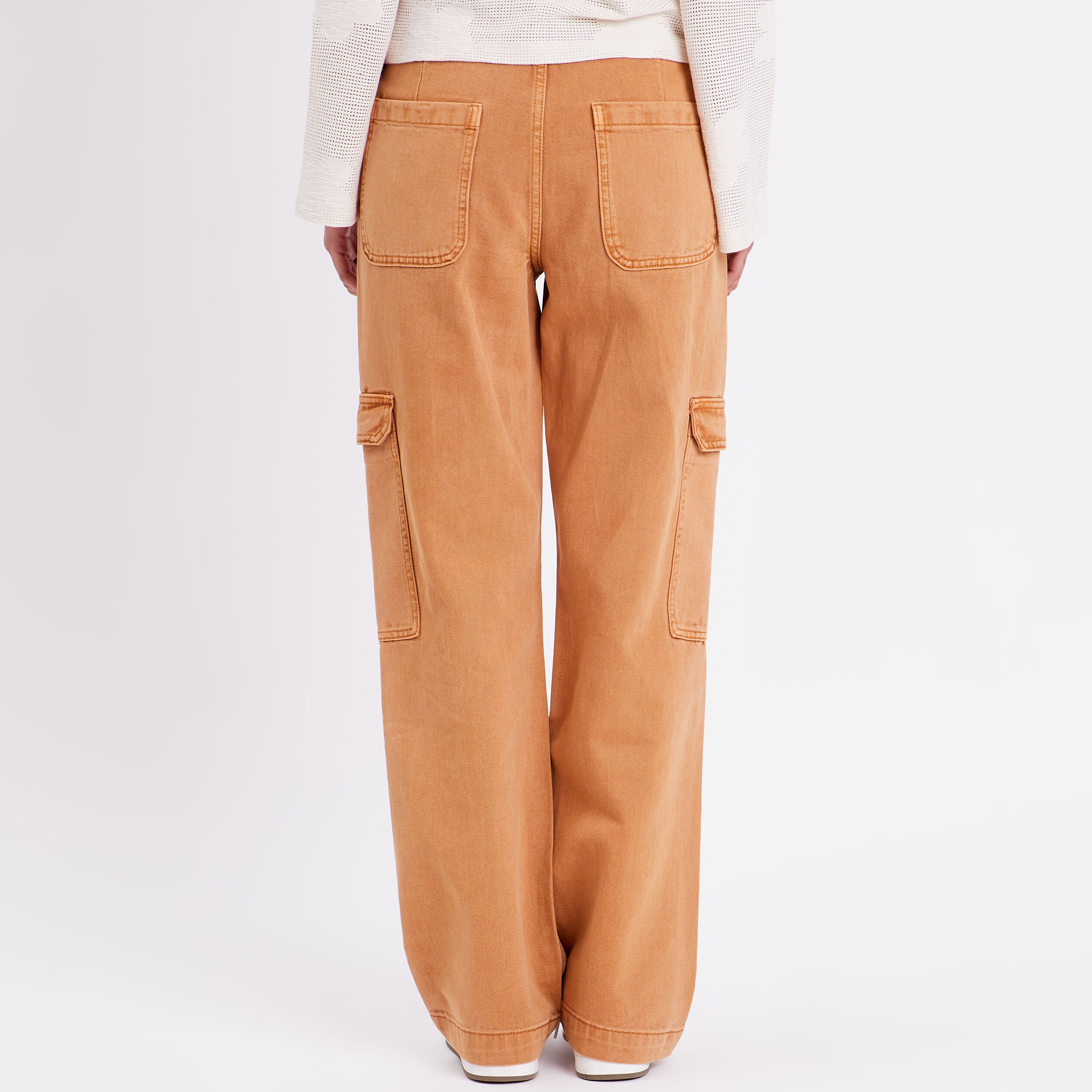 Pantalon cargo jambes larges marron femme | Cache Cache