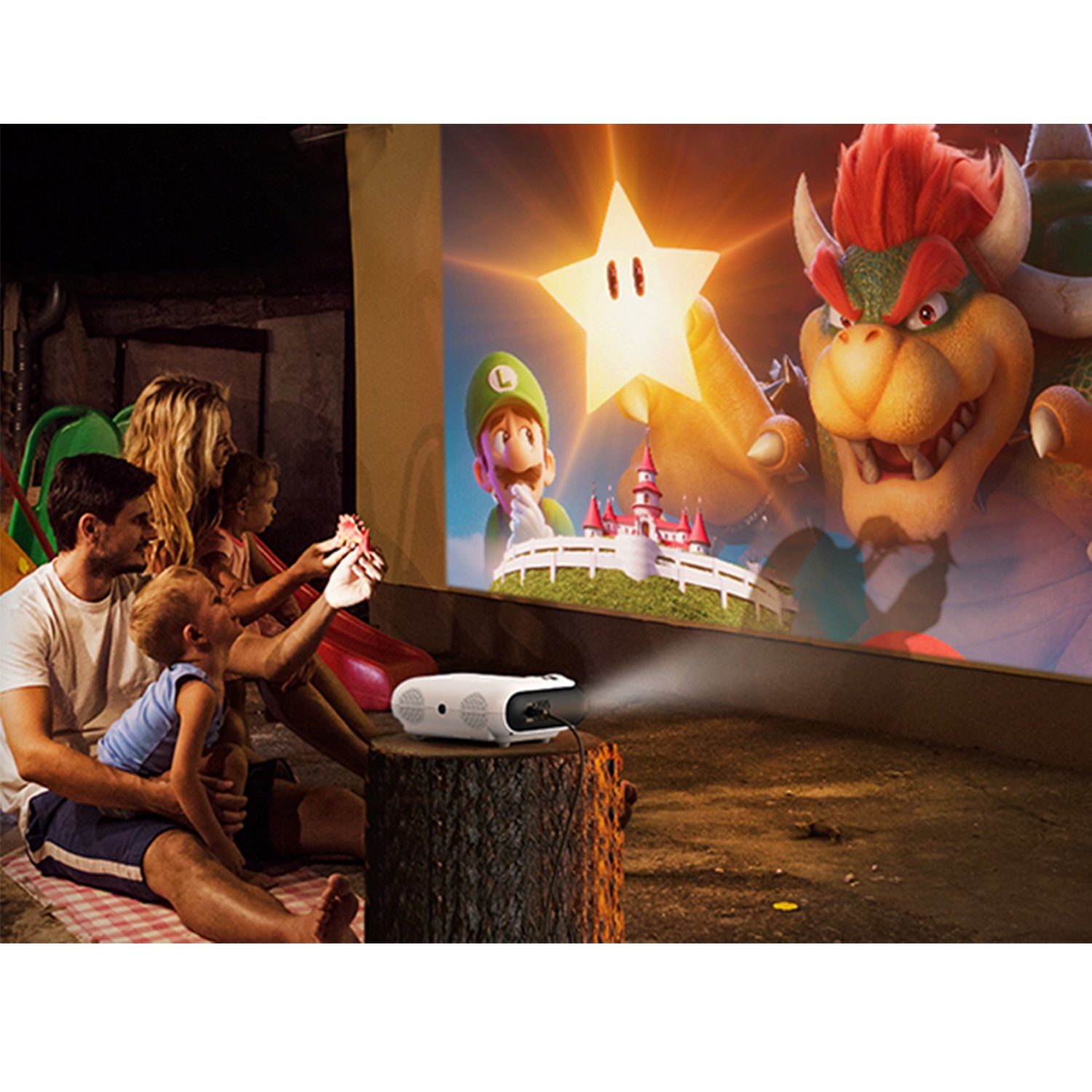 Ultimea Apollo P20 Native 1080P Beamer (10000 lm, 10000:1, 1920 x 1080 px, 4K Heimkino Unterstützt,Bluetooth Beamer, Outdoor Beamer)