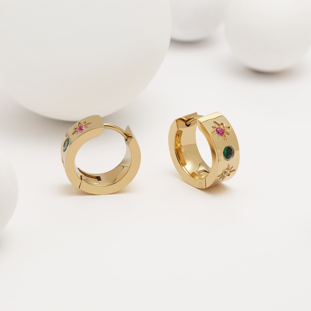 GMK Collection Créoles Acier inoxydable Boucles d'oreilles