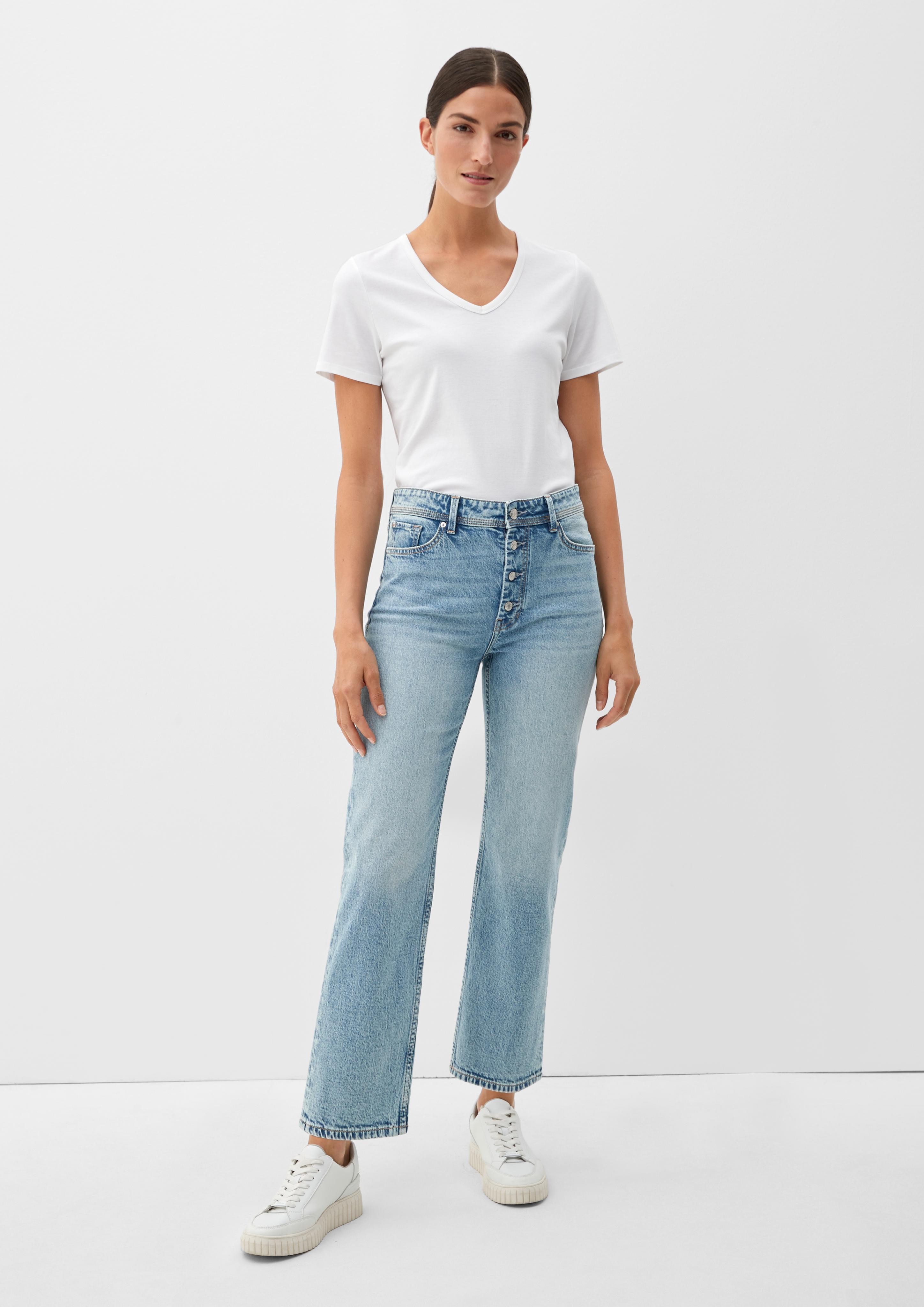 Cropped-Jeans Karolin / Regular Fit / High Rise / Straight Leg   2120759-53Z4