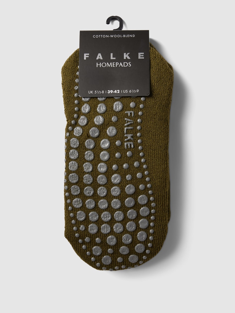 Socken mit rutschfester Sohle in dunkelgrün