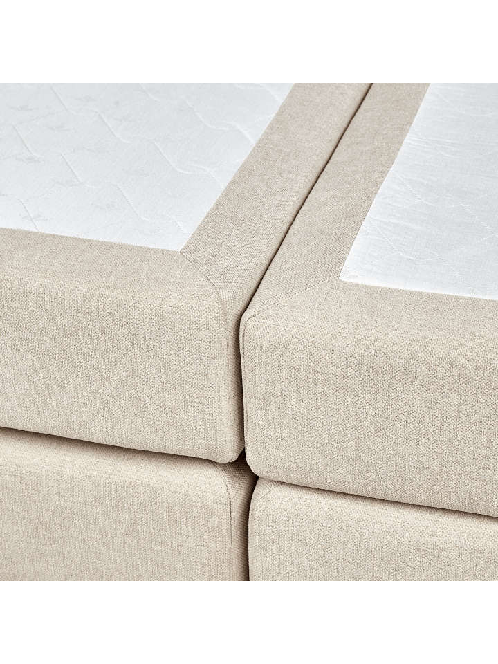 Beliani Boxspring Bett MINISTER in Beige/Silber - (W) 193 x (H) 115 x (L) 209 cm günstig kaufen onesize