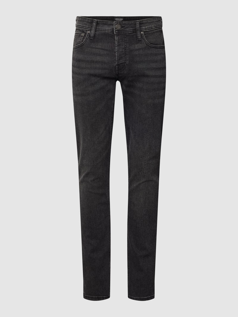 Slim Fit Jeans im 5-Pocket-Design Modell 'GLENN' in schwarz
