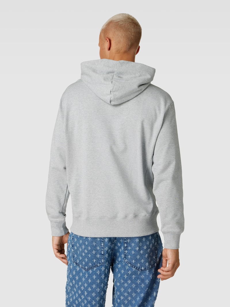 Hoodie mit Känguru-Tasche in hellgrau meliert