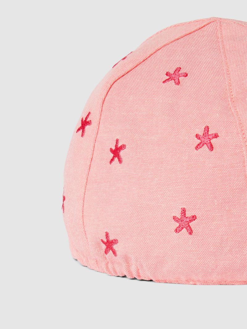 Cap mit Allover-Stickereien in pink