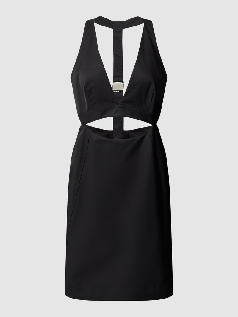 Knielanges Kleid mit Cut Out in black