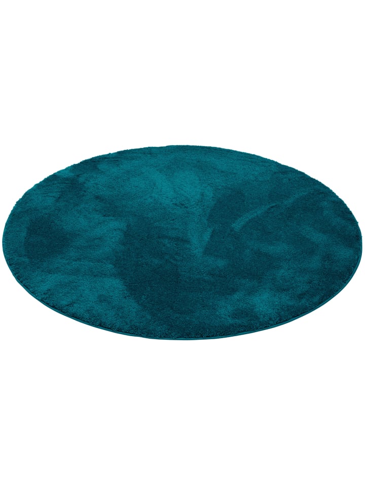 Pergamon Super Soft Kinder Hochflor Teppich Silky Kids Rund in Petrol günstig kaufen