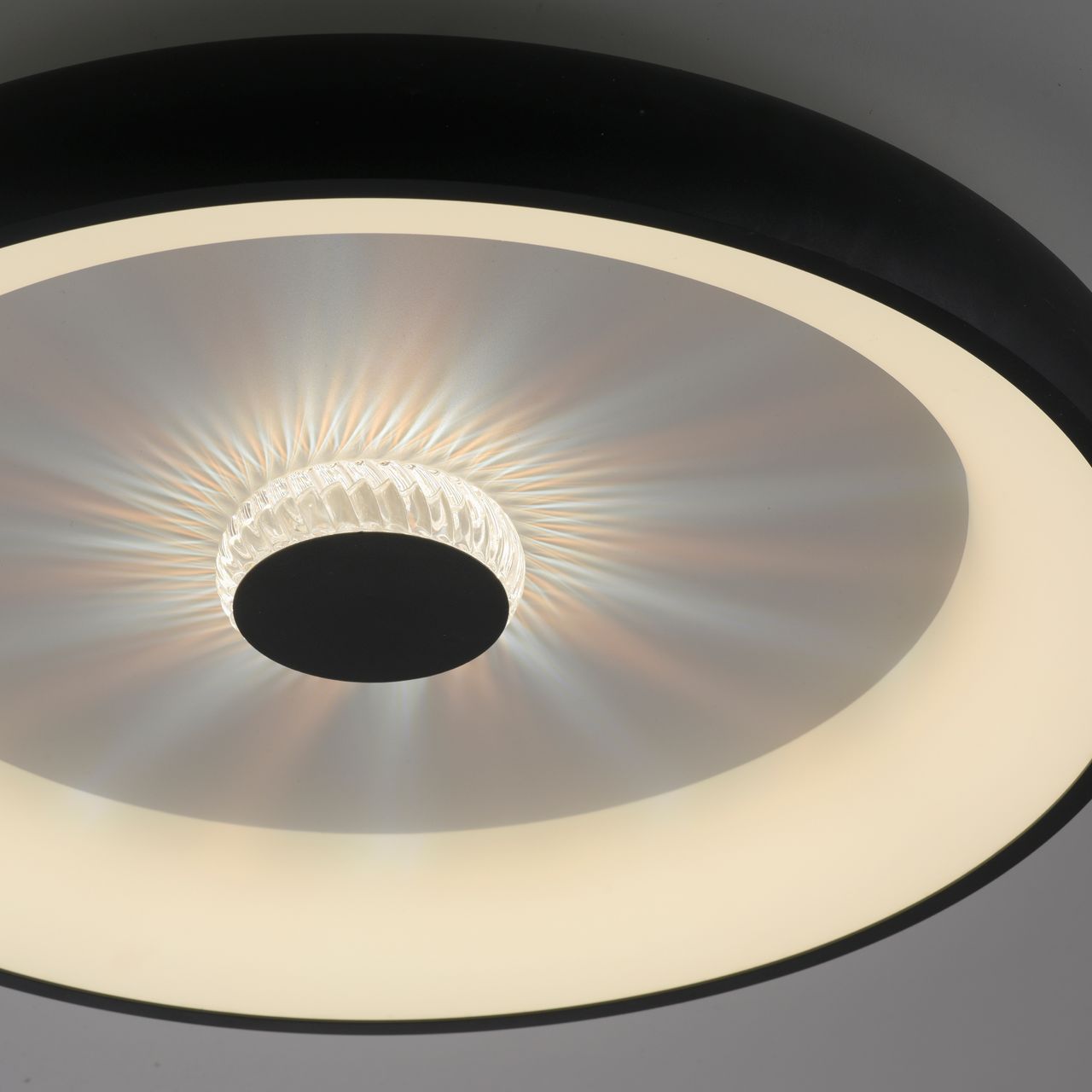JUST LIGHT LED Deckenleuchte VERTIGO, CCT, dimmbar, Fernbedienung, Ø61,5 cm, Kristall-Effekt
