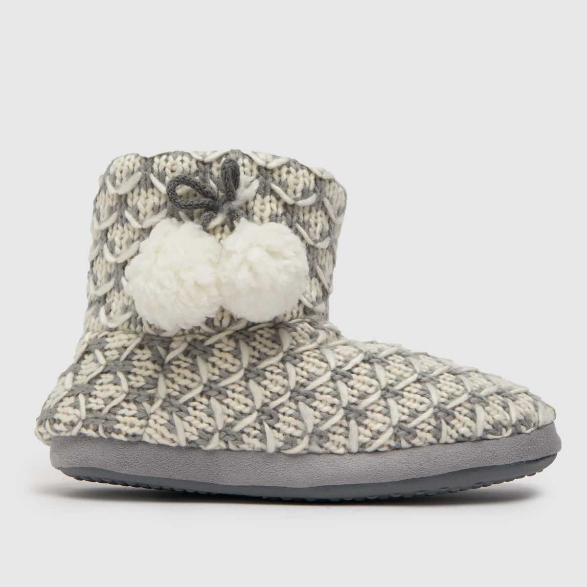 Schuh Harley stickade tofflor i vitt och grått