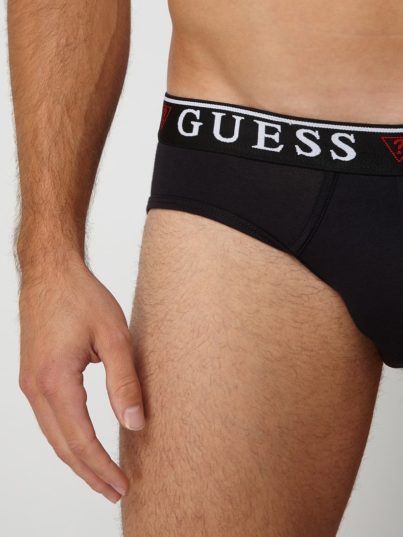 Slip mit elastischem Logo-Bund im 3er-Pack in mittelgrau