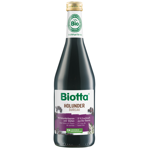 BIOTTA Holunder Direkts.m.Teeausz. Agavendicks.  500 ml  Saft