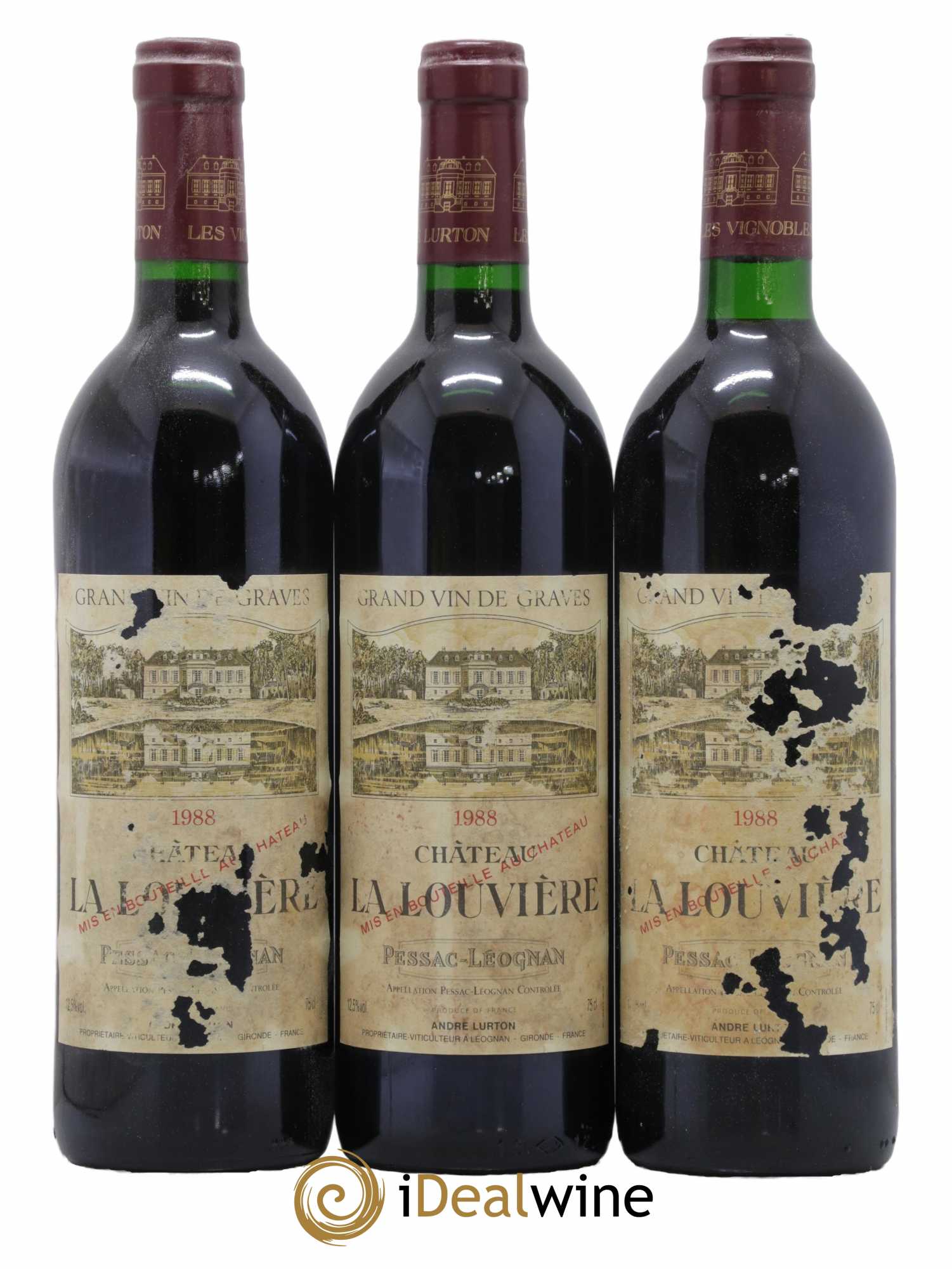 Château la Louvière  1988 - Lot de 12 Bouteilles